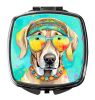 Weimaraner Hippie Dawg Compact Mirror Decorative Travel Makeup Mirror for Women Girls Gifts Pocket Makeup Mirror Folding Handheld