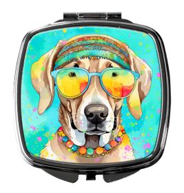 Weimaraner Hippie Dawg Compact Mirror Decorative Travel Makeup Mirror for Women Girls Gifts Pocket Makeup Mirror Folding Handheld