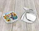 American Hairless Terrier in Sunflowers Compact Mirror Decorative Travel Makeup Mirror for Women Girls Gifts Pocket Makeup Mirror Folding Handheld