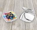Scottish Terrier Hippie Dawg Compact Mirror Decorative Travel Makeup Mirror for Women Girls Gifts Pocket Makeup Mirror Folding Handheld
