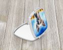 Chinese Crested in Sunflowers Compact Mirror Decorative Travel Makeup Mirror for Women Girls Gifts Pocket Makeup Mirror Folding Handheld