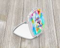 Westie Hippie Dawg Compact Mirror Decorative Travel Makeup Mirror for Women Girls Gifts Pocket Makeup Mirror Folding Handheld