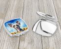 Chinese Crested in Sunflowers Compact Mirror Decorative Travel Makeup Mirror for Women Girls Gifts Pocket Makeup Mirror Folding Handheld
