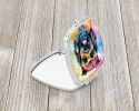 Scottish Terrier Hippie Dawg Compact Mirror Decorative Travel Makeup Mirror for Women Girls Gifts Pocket Makeup Mirror Folding Handheld