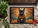 Black French Bulldog Fall Doormat Front Door Mat Indoor Outdoor Rugs for Entryway, Non Slip Washable Low Pile, 24H X 36W