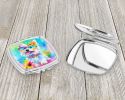 Westie Hippie Dawg Compact Mirror Decorative Travel Makeup Mirror for Women Girls Gifts Pocket Makeup Mirror Folding Handheld