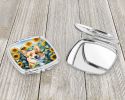 Corgi in Sunflowers Compact Mirror Decorative Travel Makeup Mirror for Women Girls Gifts Pocket Makeup Mirror Folding Handheld
