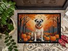 White Boxer Fall Doormat Front Door Mat Indoor Outdoor Rugs for Entryway, Non Slip Washable Low Pile, 24H X 36W