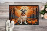 White Boxer Fall Doormat Front Door Mat Indoor Outdoor Rugs for Entryway, Non Slip Washable Low Pile, 24H X 36W