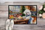 Bichon Frise Christmas Cookies Doormat Front Door Mat Indoor Outdoor Rugs for Entryway, Non Slip Washable Low Pile, 24H X 36W
