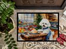 Bichon Frise Christmas Cookies Doormat Front Door Mat Indoor Outdoor Rugs for Entryway, Non Slip Washable Low Pile, 24H X 36W