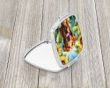 Chesapeake Bay Retriever in Sunflowers Compact Mirror Decorative Travel Makeup Mirror for Women Girls Gifts Pocket Makeup Mirror Folding Handheld