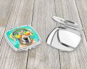 Weimaraner Hippie Dawg Compact Mirror Decorative Travel Makeup Mirror for Women Girls Gifts Pocket Makeup Mirror Folding Handheld