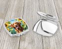 Chesapeake Bay Retriever in Sunflowers Compact Mirror Decorative Travel Makeup Mirror for Women Girls Gifts Pocket Makeup Mirror Folding Handheld