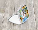American Bulldog in Sunflowers Compact Mirror Decorative Travel Makeup Mirror for Women Girls Gifts Pocket Makeup Mirror Folding Handheld