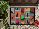 Lots of Longhaired Black Tan Dachshund Doormat Front Door Mat Indoor Outdoor Rugs for Entryway, Non Slip Washable Low Pile, 24H X 36W