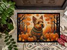 Norwich Terrier Fall Doormat Front Door Mat Indoor Outdoor Rugs for Entryway, Non Slip Washable Low Pile, 24H X 36W