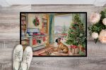 French Bulldog Christmas Cookies Doormat Front Door Mat Indoor Outdoor Rugs for Entryway, Non Slip Washable Low Pile, 24H X 36W